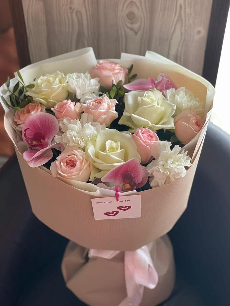 Букет цветов из: Орхидеи, Розы и Гвоздики в Октябрьский Волгоградской области