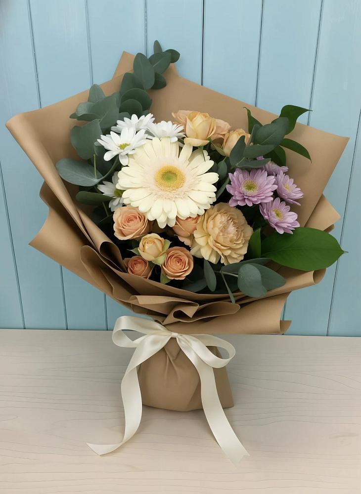 Букет цветов из: Герберы и Хризантемы в Октябрьский Волгоградской области