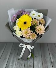 Букет цветов из:  Розы, Герберы и Хризантемы в Октябрьский Волгоградской области