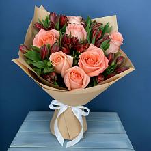 Букет цветов из:  Розы и Альстромерии в Октябрьский Волгоградской области