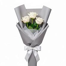 Букет 3 белые розы #REPLACE_PRED# Октябрьский Волгоградской области