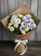 Букет цветов из:  Хризантемы и Розы в Октябрьский Волгоградской области