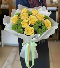 Букет цветов из:  Хризантемы и Розы в Октябрьский Волгоградской области