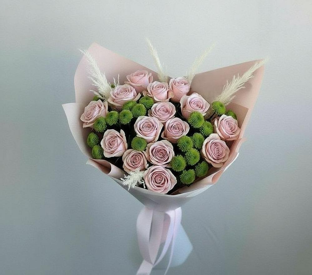 Букет цветов из: Розы и Хризантемы в Октябрьский Волгоградской области