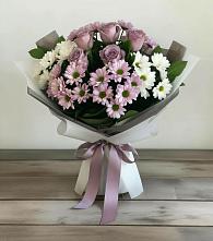 Букет цветов из:  Хризантемы и Розы в Октябрьский Волгоградской области