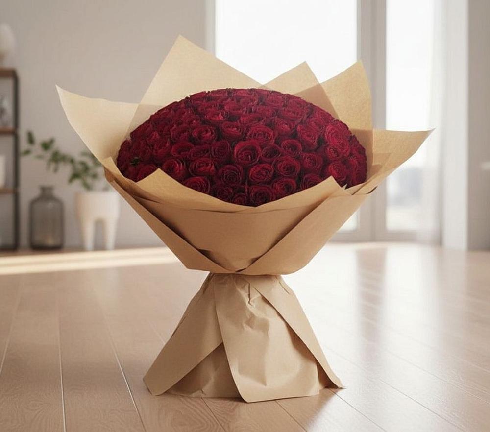 Букет 101 Красная роза в Октябрьский Волгоградской области