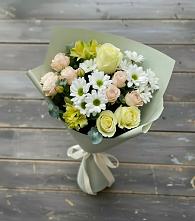 Букет цветов из:  Альстромерии, Розы и Хризантемы в Октябрьский Волгоградской области