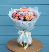 Букет цветов из:  Хризантемы и Розы в Октябрьский Волгоградской области