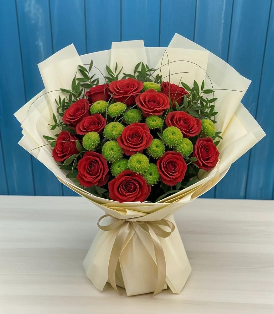 Букет цветов из: Розы и Хризантемы в Октябрьский Волгоградской области